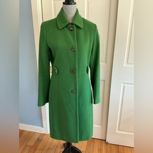 Calvin Klein Bright Green Wool Coat Collar